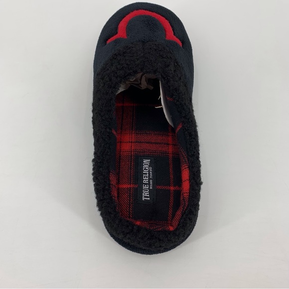 True Religion Mens' NWT Black and Red Slide Style Slippers, Small - Picture 6 of 8